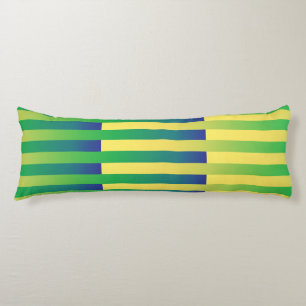Cojín Patrón de rayas verde amarillo azul