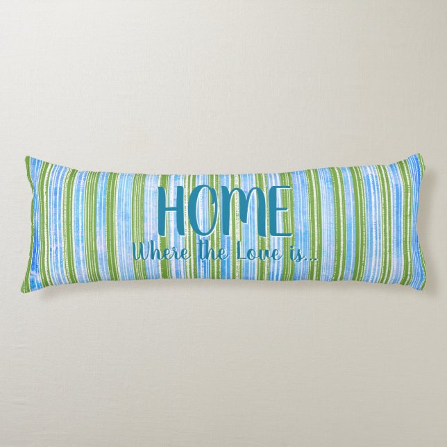 Cojín Patrón de rayas verde azuladas, azules, verdes y b (Anverso)