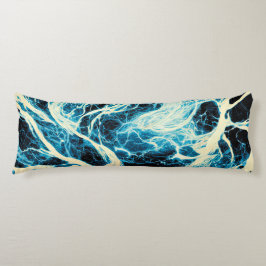 Cojín Patrón de relámpago de tormenta azul