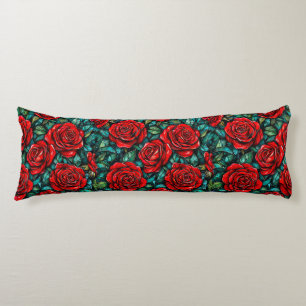 Cojín Patrón de rosas rojas