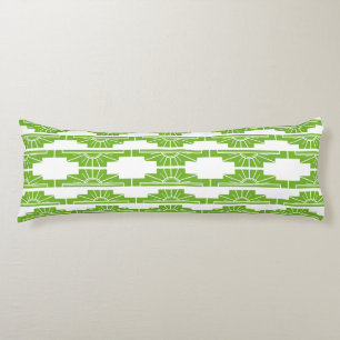 Cojín Patrón de Sunburst Art Deco en Blanco y Lime