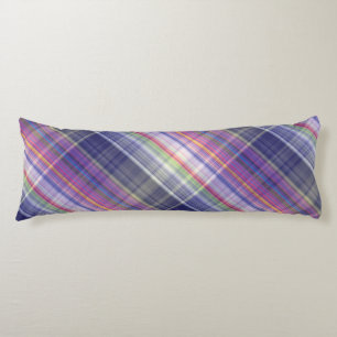 Cojín Patrón De Tartán Morado Tan Moderno.