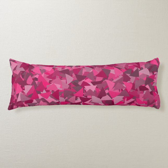 Cojín Patrón de triángulo gris rosa (Anverso)