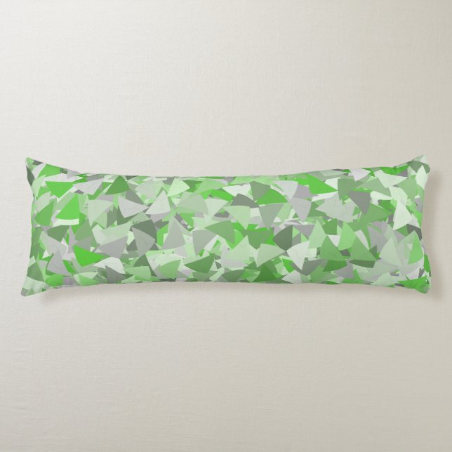 Cojín Patrón de triángulo gris verde (Anverso)