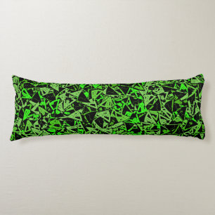 Cojín Patrón de triángulo negro verde