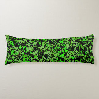 Cojín Patrón de triángulo negro verde