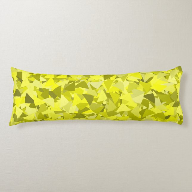 Cojín Patrón de triángulo verde amarillo (Anverso)