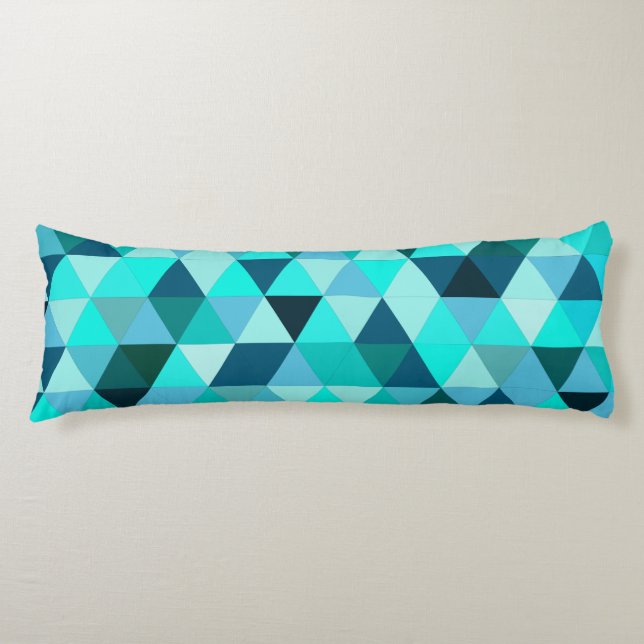 Cojín Patrón de triángulos Verde azulados modernos (Anverso)