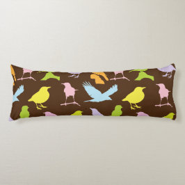 Cojín Patrón de variedad de aves color pastel