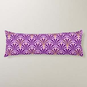 Cojín Patrón de ventilador Art Deco - púrpura y orquídea