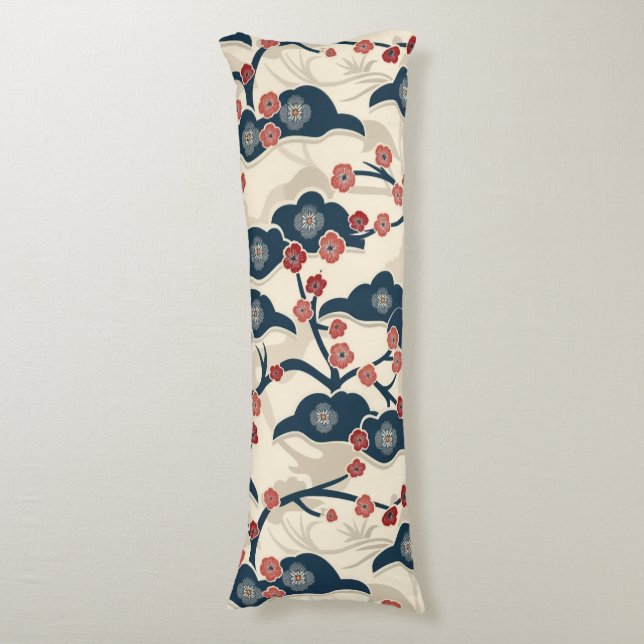 Cojín Patrón elegante sin foco de flores de cerezo (2) (Frente vertical)