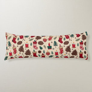 Cojín Patrón festivo de Navidad con calcetines