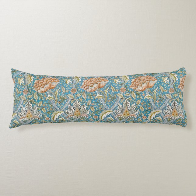 Cojín Patrón floral azul William Morris Windrush (Anverso)