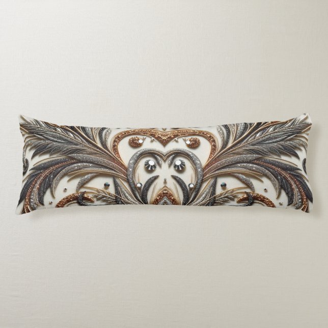 Cojín Patrón floral brillante con piedra gemela (Anverso)