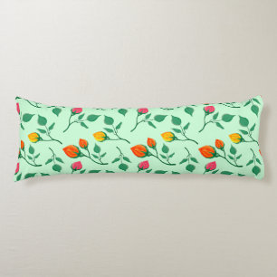 Cojín Patrón floral con flores subió de color