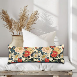 Cojín Patrón floral de arte Ukiyo-E japonés