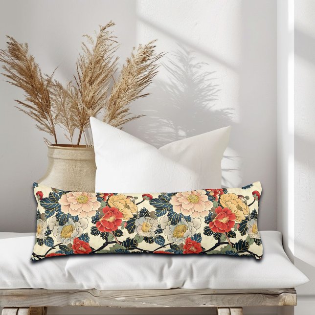 Cojín Patrón floral de arte Ukiyo-E japonés (Subido por el creador)