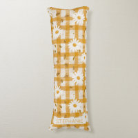 Patrón floral de margarita blanca en Gingham amari