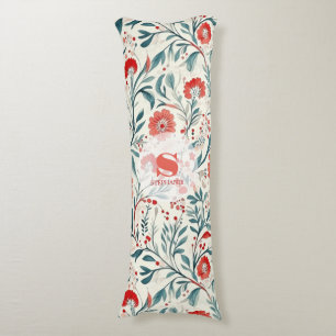 Cojín Patrón floral de margarita roja vintage - Botánico