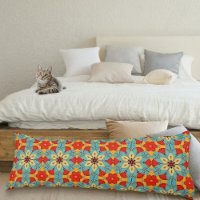 Patrón floral de Moda Boho - Naranja turquesa rojo