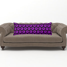 Cojín Patrón floral morado de geranio en negro