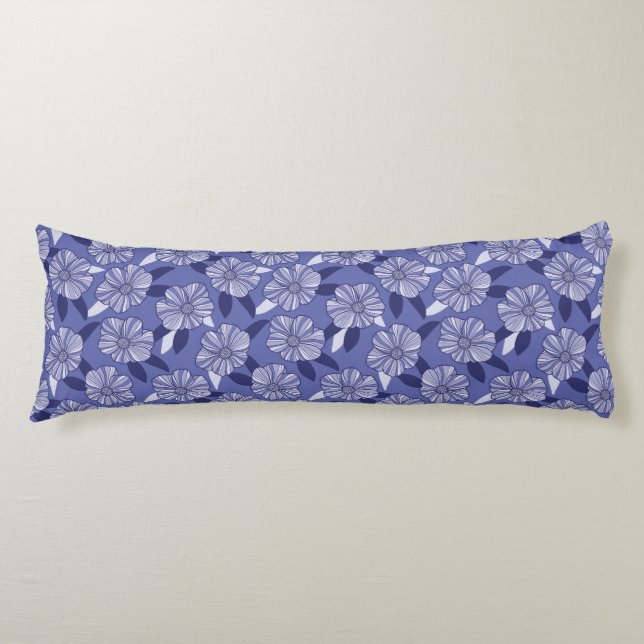 Cojín Patrón Floral Morado Periwinkle (Anverso)