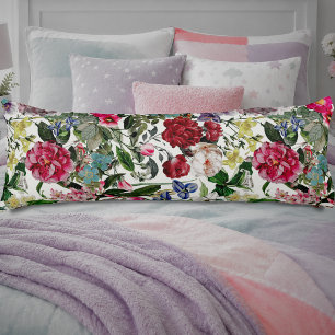 Cojín Patrón floral rosa vintage beige