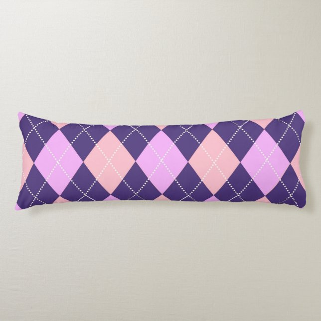 Cojín Patrón Geométrico Azul Púrpura Y2K (Anverso)