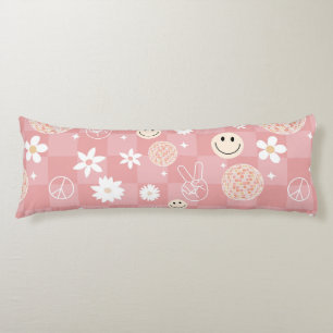 Cojín Patrón hippie retro rosado Groovy controlado