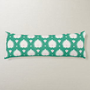 Cojín Patrón ikat verde rosa texturizado chic moderno