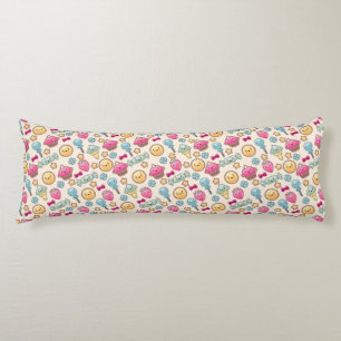 Cojín Patrón infantil kawaii con doodles bonitos