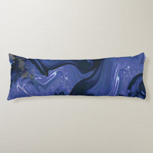 Cojín Patrón moderno de mármol dorado oscuro azul marino