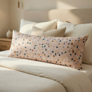 Cojín Patrón Moderno de Terrazzo Suave Neutro