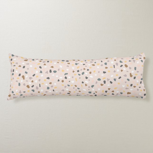 Cojín Patrón moderno Terrazzo Neutral suave (Anverso)