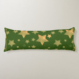 Cojín Patrón Oro Verde Elegante Vintage Feliz Navidad