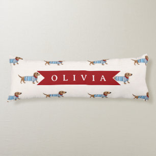 Cojín Patrón Personalizado de Perro Dachshund Lindo y El