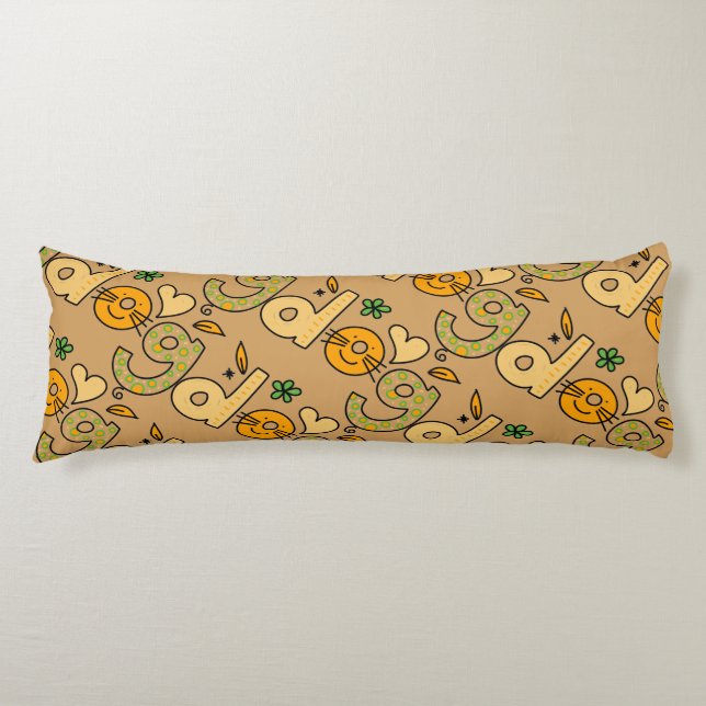 Cojín Patrón Personalizado de perro marrón (Anverso)