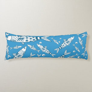 Cojín Patrón portugués de sardinas de Lisboa Azulejos az