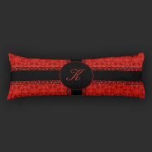 Patrón Romántico Rojo Y Negro Faux Lace