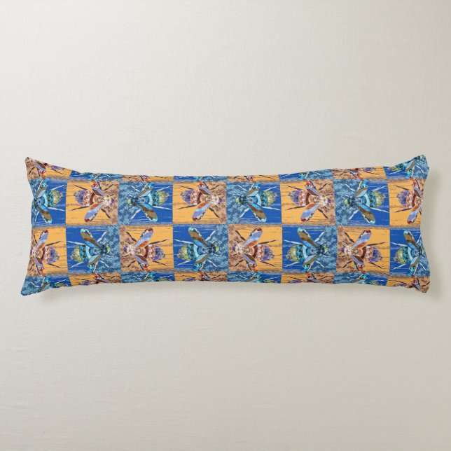 Cojín Patrón Textil de Parche de Avispa (Anverso)