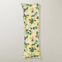 Patrón vintage de limón y flores en amarillo