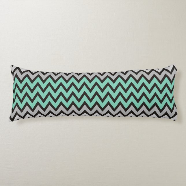 Cojín Patrón ZIGZAG - gris blanco negro + tu idea (Anverso)