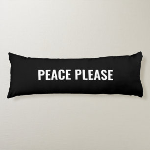 Cojín Paz por favor personalizado blanco negro texto min