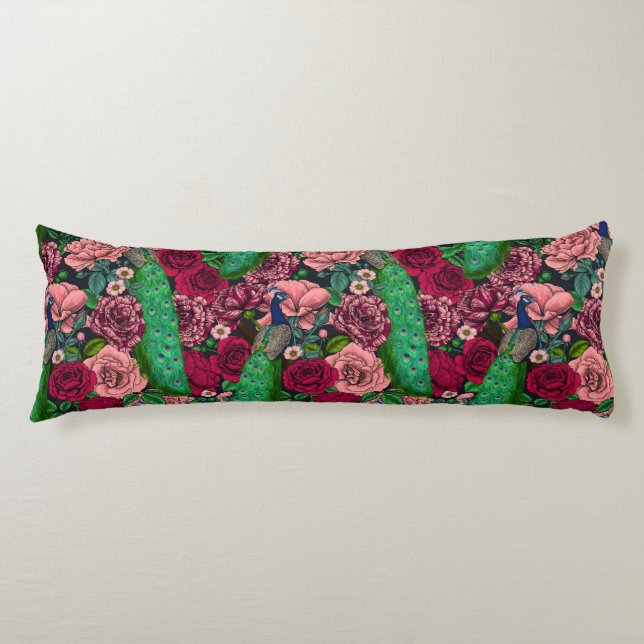 Cojín Peacocks in the rose garden 2 (Anverso)
