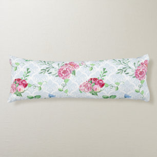 Cojín peonía acuática, acuarela de mariposa