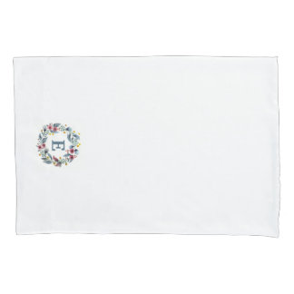 Cojín Pequeño Funda de almohada de monograma con marco f