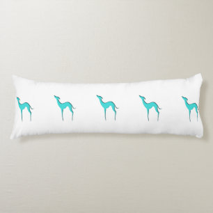 Cojín Perro blanco grisáceo Silueta turquesa elegante