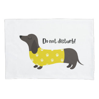 Cojín Perro de Dachshund - funda de almohada blanca