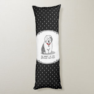 Cojín Perro inglés viejo podrido (gris 1) funesto