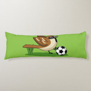 Cojín Personalizado Cute Sparrow Jugando Fútbol